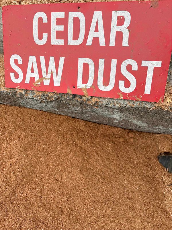 Yard sign for Cedar Saw Dust