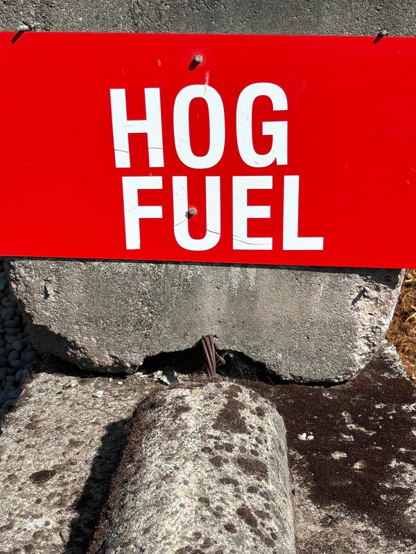 Yard sign for Hog Fuel