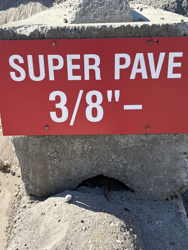 Yard sign for Super Pave 3/8"-