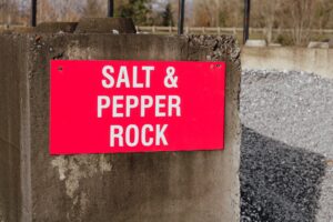 Yard sign for Salt & Pepper Rock